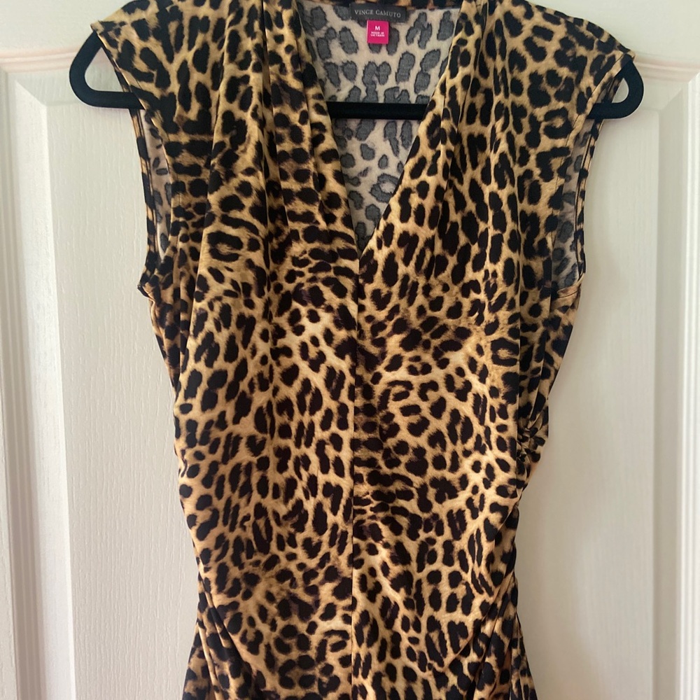 Vince Camuto ruched sleeveless blouse.